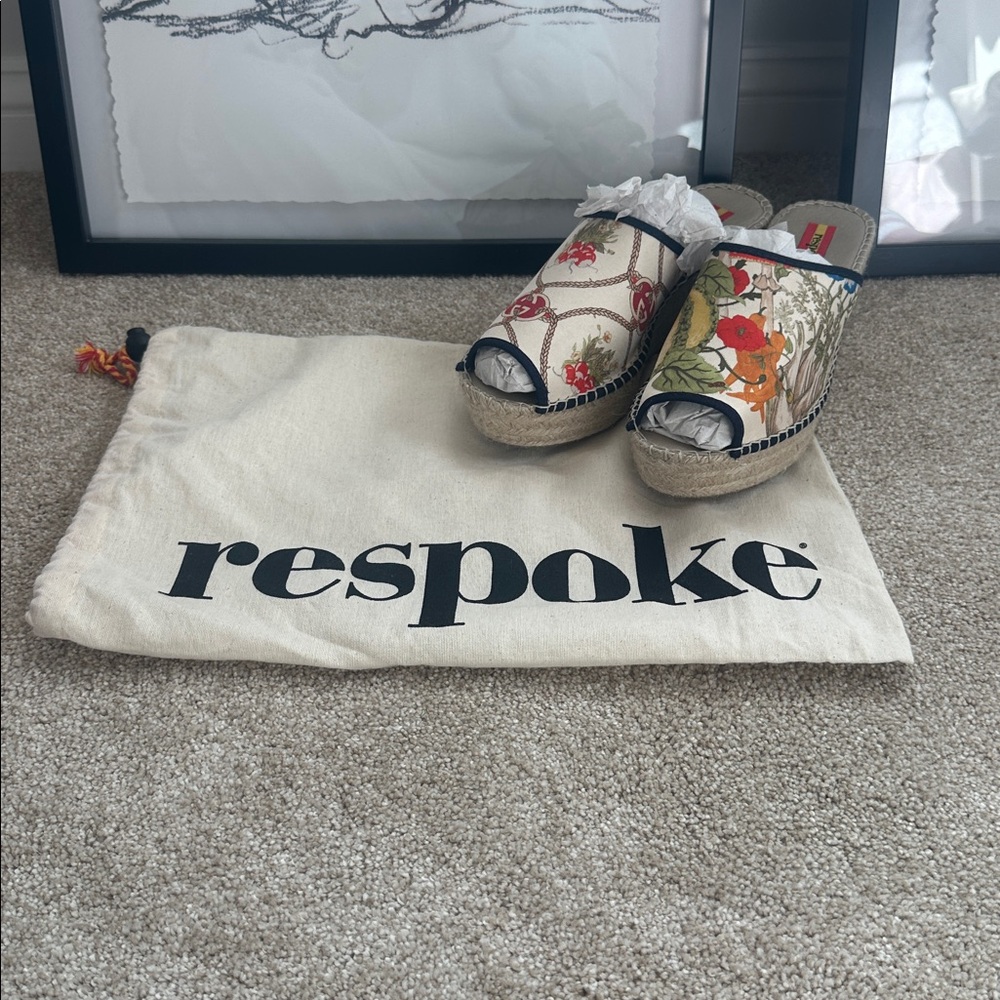 Respoke - Gucci Scarf Upcycled Floral Espadrille Wedge Sandals - Picture 13 of 13